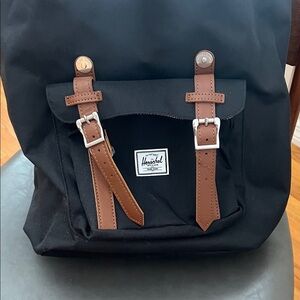 Herschel Supply Company Black Backpack with Brown Trim